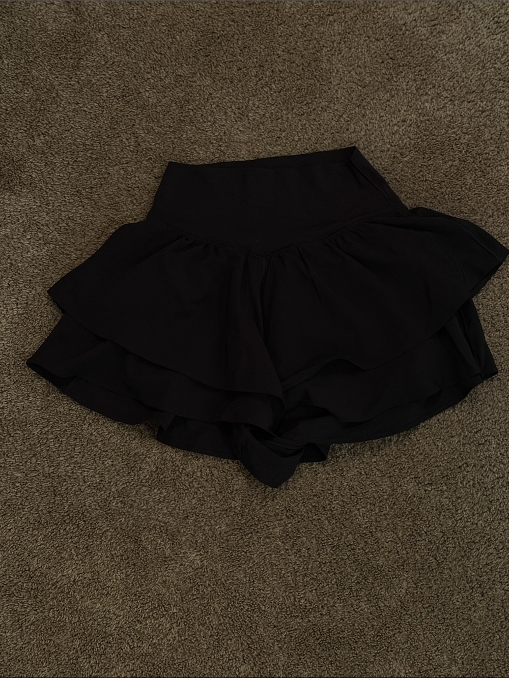 aerie Black Tiered Ruffle Skort